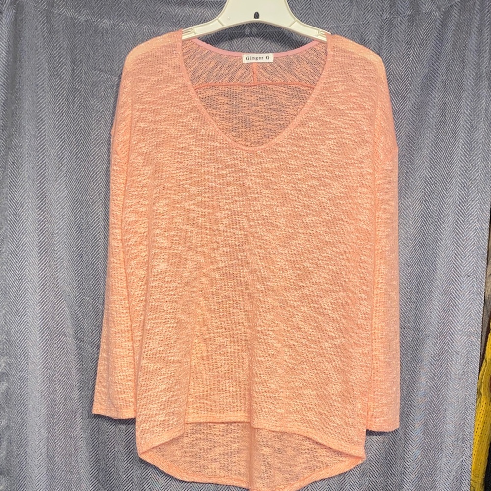 Ginger G Coral Long Sleeve Top